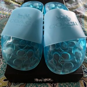 NIB Blue Coach Ulyssa Rubber Slides